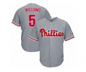 Youth Majestic Philadelphia Phillies #5 Nick Williams Authentic Grey Road Cool Base MLB Jersey