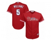 Youth Majestic Philadelphia Phillies #5 Nick Williams Replica Red Alternate Cool Base MLB Jersey