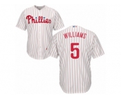 Youth Majestic Philadelphia Phillies #5 Nick Williams Replica White Red Strip Home Cool Base MLB Jersey