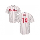 Youth Philadelphia Phillies #14 Pete Rose White(Red Strip) Cool Base Stitched MLB Jersey