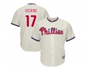 Youth Philadelphia Phillies #17 Rhys Hoskins Cream Cool Base Stitched MLB Jersey