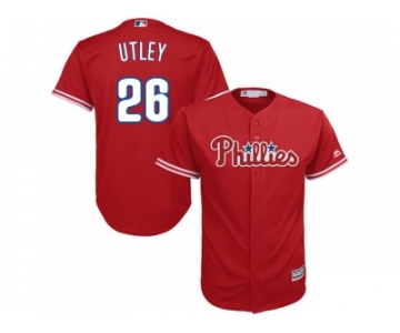 Youth Philadelphia Phillies #26 Chase Utley Red Cool Base Stitched MLB Jersey