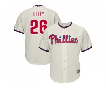 Youth Philadelphia Phillies #26 Chase Utley Stitched Cream MLB Jersey