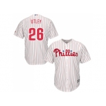 Youth Philadelphia Phillies #26 Chase Utley Stitched White Red Strip MLB Jersey