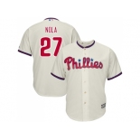 Youth Philadelphia Phillies #27 Aaron Nola Cream Cool Base Stitched MLB Jersey