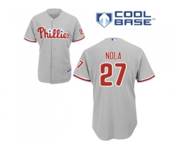 Youth Philadelphia Phillies #27 Aaron Nola Grey Cool Base Stitched MLB Jersey