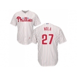 Youth Philadelphia Phillies #27 Aaron Nola White(Red Strip) Cool Base Stitched MLB Jersey