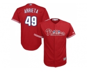 Youth Philadelphia Phillies #49 Jake Arrieta Red Cool Base Stitched MLB Jersey