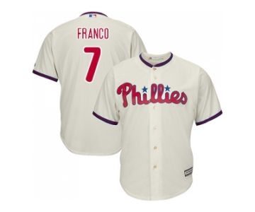 Youth Philadelphia Phillies #7 Maikel Franco Cream Cool Base Stitched MLB Jersey