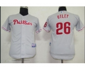 youth mlb philadelphia phillies #26 utley grey