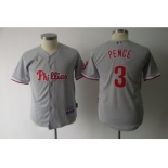 youth mlb philadelphia phillies #3 pence gray