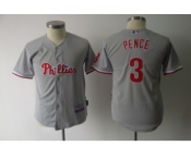 youth mlb philadelphia phillies #3 pence gray