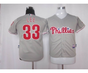 youth mlb philadelphia phillies #33 cliff lee grey