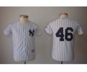 Youth MLB New York Yankees #46 Andy Pettitte White Jerseys