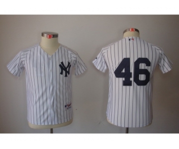 Youth MLB New York Yankees #46 Andy Pettitte White Jerseys