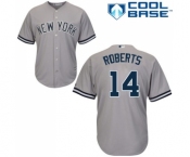 Youth Majestic New York Yankees #14 Brian Roberts Authentic Grey Road MLB Jersey