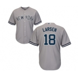 Youth Majestic New York Yankees #18 Don Larsen Authentic Grey Road MLB Jersey