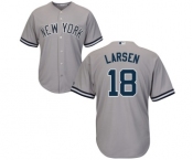 Youth Majestic New York Yankees #18 Don Larsen Authentic Grey Road MLB Jersey