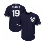 Youth Majestic New York Yankees #19 Masahiro Tanaka Authentic Navy Blue Alternate MLB Jersey