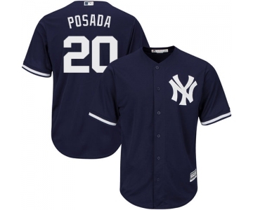 Youth Majestic New York Yankees #20 Jorge Posada Authentic Navy Blue Alternate MLB Jersey