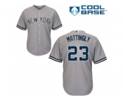 Youth Majestic New York Yankees #23 Don Mattingly Replica Grey Road MLB Jersey