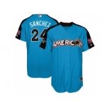 Youth Majestic New York Yankees #24 Gary Sanchez Replica Blue American League 2017 MLB All-Star MLB Jersey