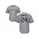 Youth Majestic New York Yankees #24 Gary Sanchez Replica Grey Road MLB Jersey