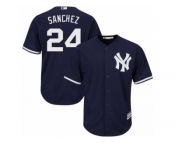 Youth Majestic New York Yankees #24 Gary Sanchez Replica Navy Blue Alternate MLB Jersey