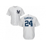 Youth Majestic New York Yankees #24 Gary Sanchez Replica White Home MLB Jersey