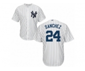 Youth Majestic New York Yankees #24 Gary Sanchez Replica White Home MLB Jersey