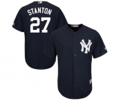 Youth Majestic New York Yankees #27 Giancarlo Stanton Authentic Navy Blue Alternate MLB Jersey