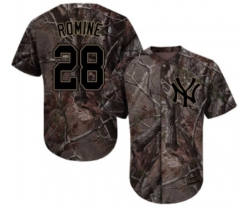 Youth Majestic New York Yankees #28 Austin Romine Authentic Camo Realtree Collection Flex Base MLB Jersey