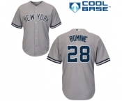 Youth Majestic New York Yankees #28 Austin Romine Authentic Grey Road MLB Jersey