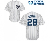 Youth Majestic New York Yankees #28 Austin Romine Authentic White Home MLB Jersey