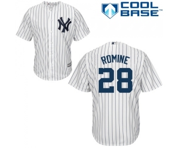 Youth Majestic New York Yankees #28 Austin Romine Authentic White Home MLB Jersey