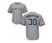 Youth Majestic New York Yankees #30 David Robertson Replica Grey Road MLB Jersey