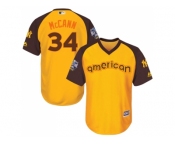 Youth Majestic New York Yankees #34 Brian McCann Authentic Yellow 2016 All-Star American League BP Cool BaseMLB Jersey