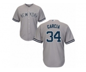 Youth Majestic New York Yankees #34 Jamie Garcia Authentic Grey Road MLB Jersey