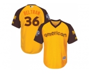 Youth Majestic New York Yankees #36 Carlos Beltran Authentic Yellow 2016 All-Star American League BP Cool BaseMLB Jersey