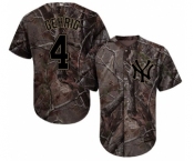 Youth Majestic New York Yankees #4 Lou Gehrig Authentic Camo Realtree Collection Flex Base MLB Jersey