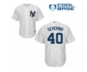 Youth Majestic New York Yankees #40 Luis Severino Replica White Home MLB Jersey