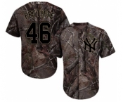 Youth Majestic New York Yankees #46 Andy Pettitte Authentic Camo Realtree Collection Flex Base MLB Jersey