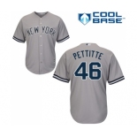 Youth Majestic New York Yankees #46 Andy Pettitte Authentic Grey Road MLB Jersey