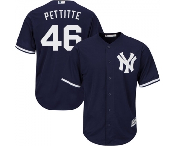 Youth Majestic New York Yankees #46 Andy Pettitte Authentic Navy Blue Alternate MLB Jersey