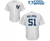 Youth Majestic New York Yankees #51 Bernie Williams Authentic White Home MLB Jersey