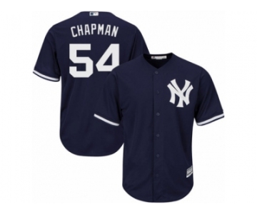 Youth Majestic New York Yankees #54 Aroldis Chapman Authentic Navy Blue Alternate MLB Jersey