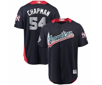 Youth Majestic New York Yankees #54 Aroldis Chapman Game Navy Blue American League 2018 MLB All-Star MLB Jersey