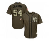 Youth Majestic New York Yankees #54 Aroldis Chapman Replica Green Salute to Service MLB Jersey