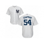 Youth Majestic New York Yankees #54 Aroldis Chapman Replica White Home MLB Jersey