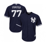 Youth Majestic New York Yankees #77 Clint Frazier Authentic Navy Blue Alternate MLB Jersey